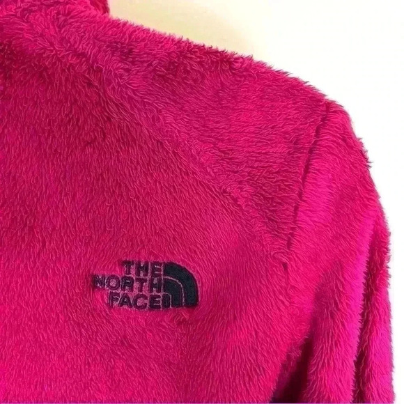 The North Face Women’s Magenta Fleece Full Zip Fuzzy Crop Neck Jacket Size M - Picture 11 of 14